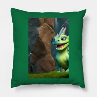 Green Dragons Meadow Pillow