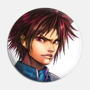 Brown Hair Anime Boy Pin