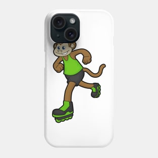 Monkey as Skater with Inline skates Phone Case