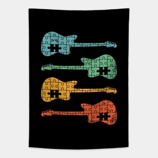 Offset Style Electric Guitar Puzzle Cool Retro Colors Tapestry