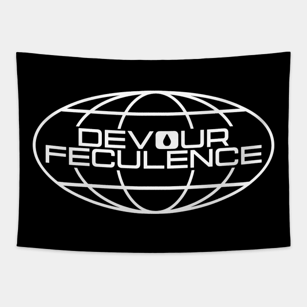 Devour Feculence Worldwide Logo White - Milchick Tapestry by Tv Moments