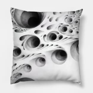 Optical Illusion Swirl Fractals Pencil Drawing Pillow