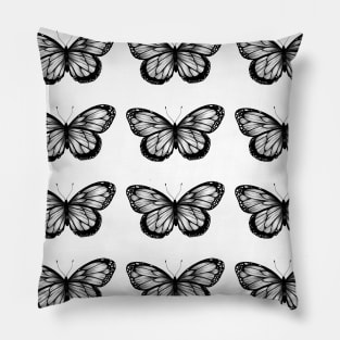 black butterfly pattern Pillow