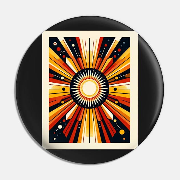 Radiant Brilliance: Solar Flare Symphony Pin by heartyARTworks
