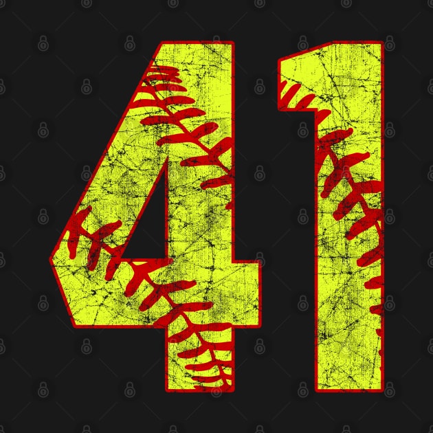 Fastpitch Softball Number 41 #41 Softball Shirt Jersey Uniform Favorite Player Biggest Fan by TeeCreations