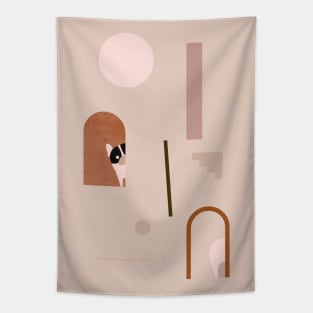 Hide and Seek Frenchie Abstract Tapestry