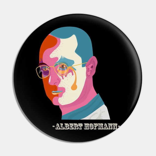 Albert Hofmann Portrait- Trip Style - colorful illustration Pin by Boogosh