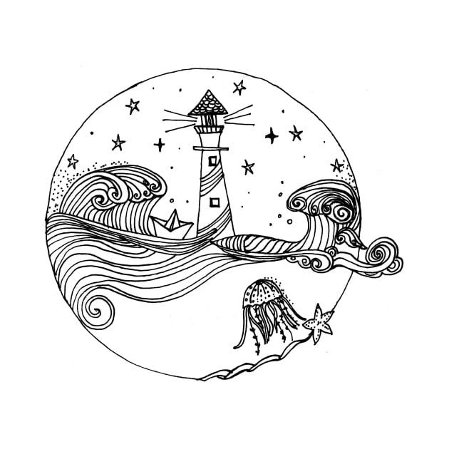 Lighthouse Sketch by Abili-Tees