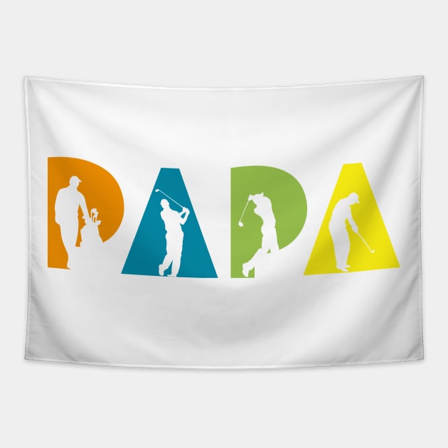 Retro Golfing Papa Tapestry by Skylane