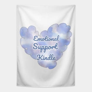 Emotional Support Kindle Blue- Text On Fluff Heart Tapestry