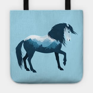 Dramabite Wild Horse Mustang Equine Double Exposure Wildlife Animal Tote