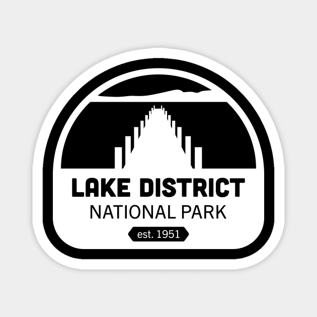 Lake District National Park Logo Badge Design Magnet by Bex Rocks