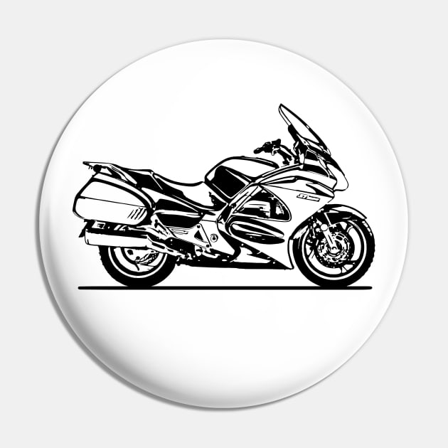 ST1300 Motorcycle Sketch Art Pin by DemangDesign