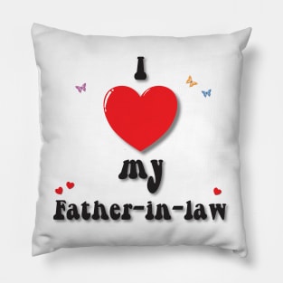I love my father in law - heart doodle hand drawn design Pillow