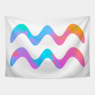 Aqua Symbol Rainbow Tapestry