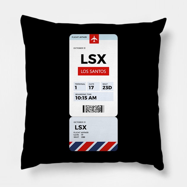 Los Santos boarding pass Pillow by MBNEWS