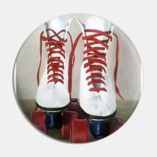 Retro Roller Skates - oil painting Pin