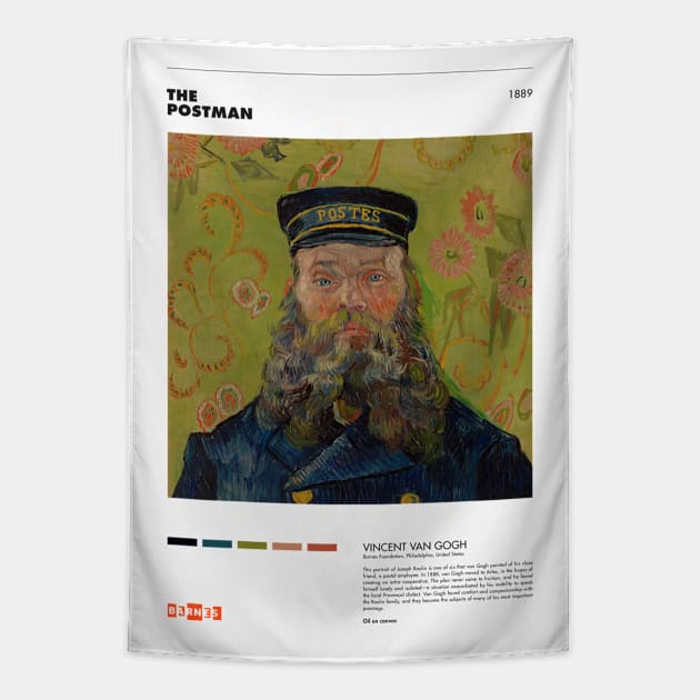 Vincent Van Gogh - The Postman - Portrait of Joseph Roulin - Minimalist Art Poster Series Tapestry by notalizard