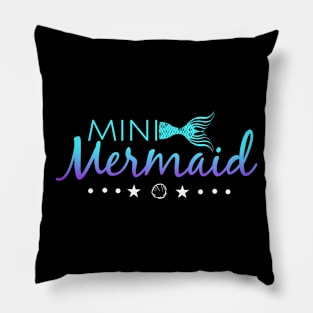 Mini mermaid Funny Graphic Girls T-Shirt Pillow