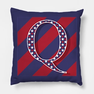 Old Glory Letter Q Pillow