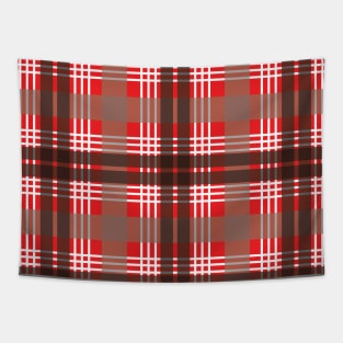 Red, Black and White Scottish Tartan Style Design Tapestry