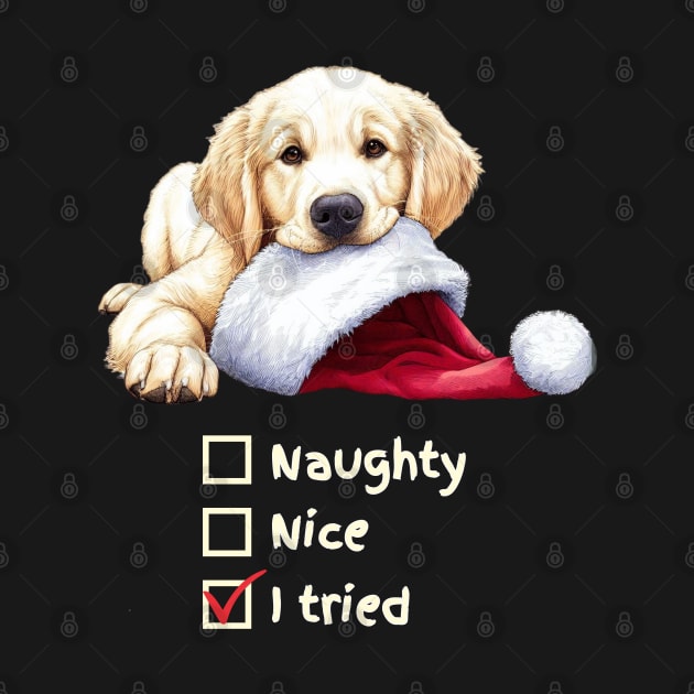 Naughty or Nice Golden Retriever Pup by ZogDog Pro