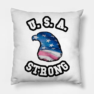 🦅 USA Strong, Eagle Head Flag, America Patriotic Pillow