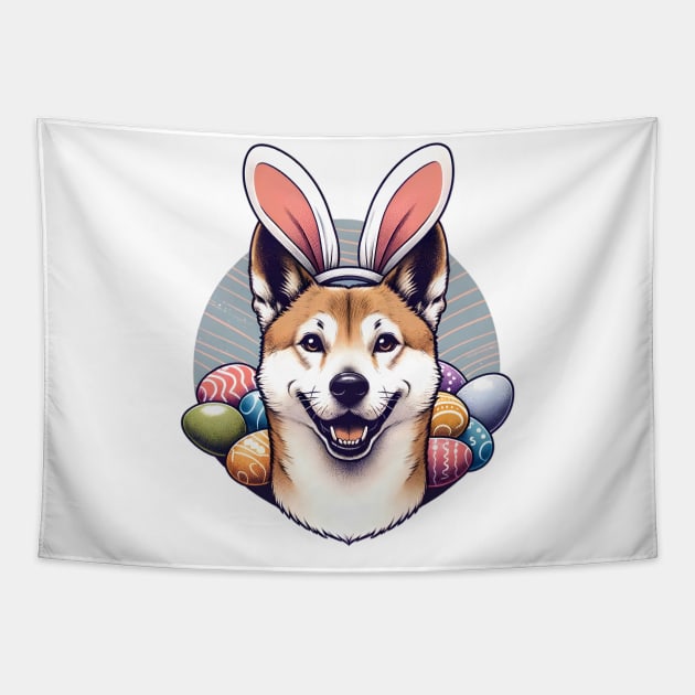 Portuguese Podengo Celebrates Easter with Bunny Ears Tapestry by ArtRUs