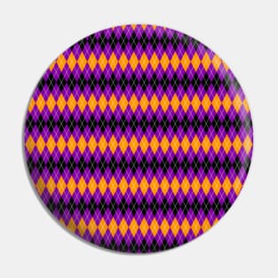 Halloween Colored Argyle Pattern Pin