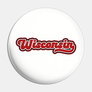 Retro Wisconsin Script Pin