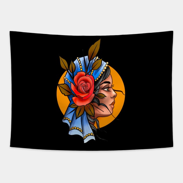 Gypsy woman Tapestry by churchtattoo