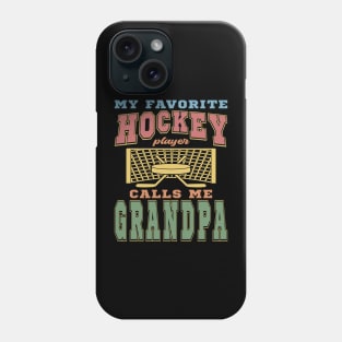 Favorite Hockey Player Grandpa Vintage Funny Text Phone Case