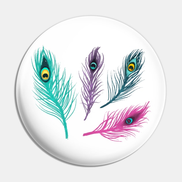 Peacock Feather Pin by Mako Design 