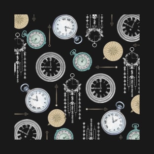 vintage clock pattern T-Shirt