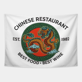 Lee Ho Fooks Vintage Chinese Restaurant Dragon Design Tapestry