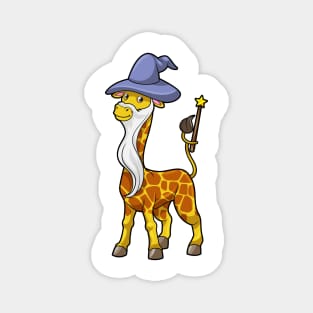 Giraffe as Wizard with Magic wand & Hat Magnet