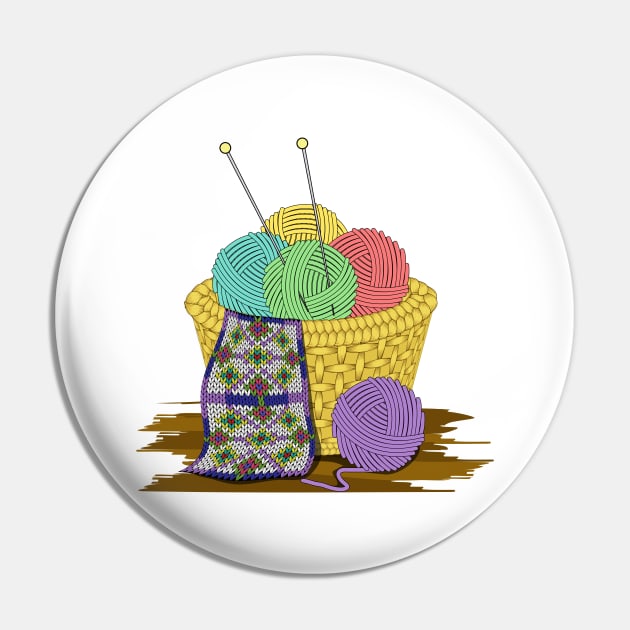 Yarn Basket - Knitting Pin by Designoholic