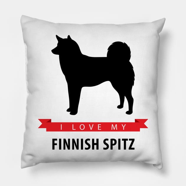 I Love My Finnish Spitz Pillow by millersye