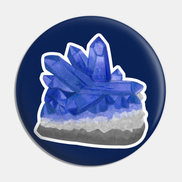 Blue Sapphire Birthstone Raw Crystal Pin by Penny Passiflora Studio