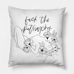 F The Patriarchy Floral Feminine Pillow