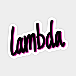 Greek Alphabet: lambda (black-pink) Magnet