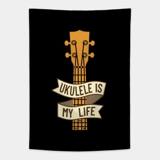 Ukulele is My Life Ukulele Headstock Tapestry