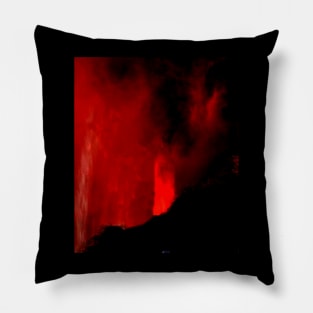 Digital collage, special processing. Red castle, where monster live. But not a monster, source of true love. Red and bright. Pillow