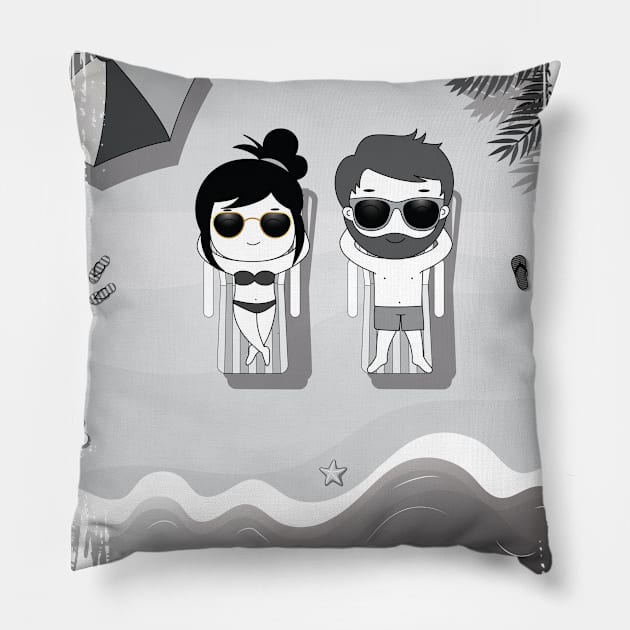 Beach please! Pillow by Anjali_Comics