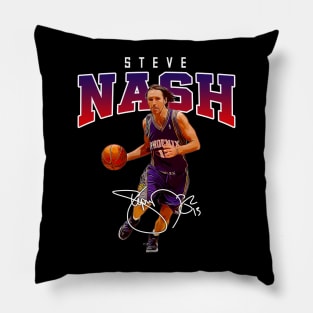 Steve Nash Basketball Legend Signature Vintage Retro 80s 90s Bootleg Rap Style Pillow