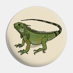 Iguana cartoon illustration Pin