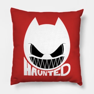 Haunted by Demons White Pillow