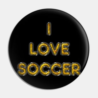 I Love Soccer - Yellow Pin