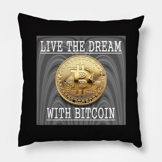 Bitcoin Gold Cryptocurrency Digital Assets Pillow by PlanetMonkey