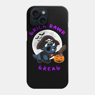 Trick Rawr Treat | Halloween Dinosaur cute costume Triceratops Pirate kawaii design Phone Case